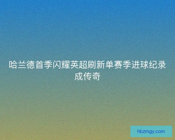 哈兰德首季闪耀英超刷新单赛季进球纪录成传奇